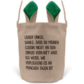22Feels® Onkel Osterkorb mit Henkel Ostergeschenk Tragetasche Ostern Deko Osternest Körbchen Hasenohren (Beige/Grün)-Ostern Tragetasche-22Feels