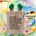 22Feels® Onkel Osterkorb mit Henkel Ostergeschenk Tragetasche Ostern Deko Osternest Körbchen Hasenohren (Beige/Grün)-Ostern Tragetasche-22Feels