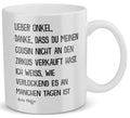 22Feels® Geschenk für Onkel von Neffe - Tasse mit Spruch: Zirkus Cousin (Weiss, 320ml)-Weisse Tasse 320ml-22Feels