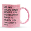 22Feels® Onkel Geschenk von Neffe - Glitzertasse mit Spruch (Pink, 320ml)-Glitzertasse Pink 320ml-22Feels