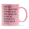 22Feels® Onkel Geschenk von Nichte - Glitzertasse mit Spruch (Pink, 320ml)-Glitzertasse Pink 320ml-22Feels