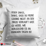 22Feels® Onkel Geschenk - Kissen mit Spruch (Weiss 40x40cm)-Kissen Weiss 40x40-22Feels