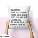 22Feels® Onkel Geschenk - Kissen mit Spruch (Weiss 40x40cm)-Kissen Weiss 40x40-22Feels