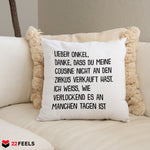 22Feels® Onkel Geschenk - Kissen mit Spruch (Weiss 40x40cm)-Kissen Weiss 40x40-22Feels