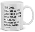 22Feels® Geschenk für Onkel von Neffe - Tasse mit Spruch: Zirkus Cousine (Weiss, 320ml)-Weisse Tasse 320ml-22Feels