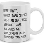 22Feels® Geschenk für Tanten - Tasse mit Spruch: Zirkus (Weiss, 320ml)-Weisse Tasse 320ml-22Feels