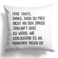 22Feels® Tante Geschenk - Kissen mit Spruch (Weiss 40x40cm)-Kissen Weiss 40x40-22Feels