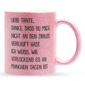 22Feels® Tante Geschenk - Glitzertasse mit Spruch (Pink, 320ml)-Glitzertasse Pink 320ml-22Feels