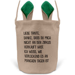 22Feels® Tante Osterkorb mit Henkel Ostergeschenk Tragetasche Ostern Deko Osternest Körbchen Hasenohren (Beige/Grün)-Ostern Tragetasche-22Feels