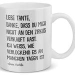 22Feels® Geschenk für Tante von Nichte - Tasse mit Spruch: Zirkus (Weiss, 320ml)-Weisse Tasse 320ml-22Feels