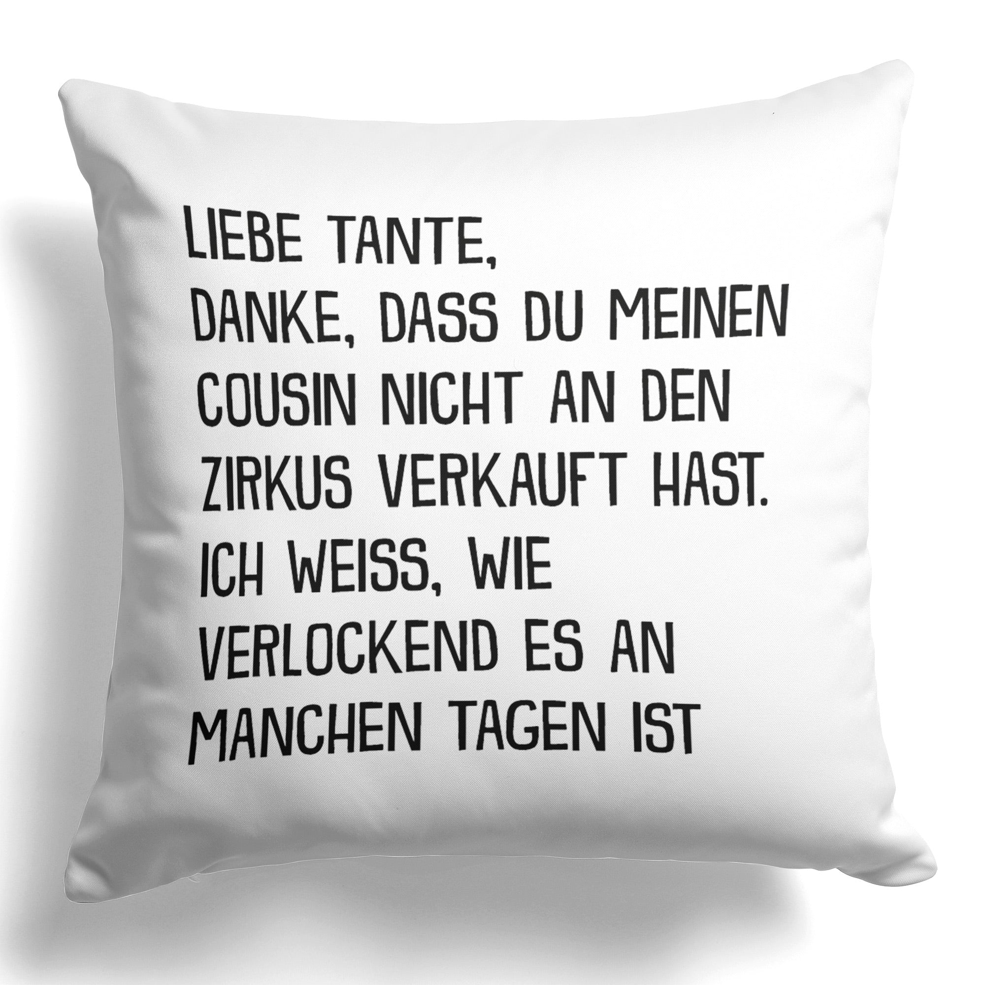 22Feels® Tante Geschenk - Kissen mit Spruch (Weiss 40x40cm)-Kissen Weiss 40x40-22Feels