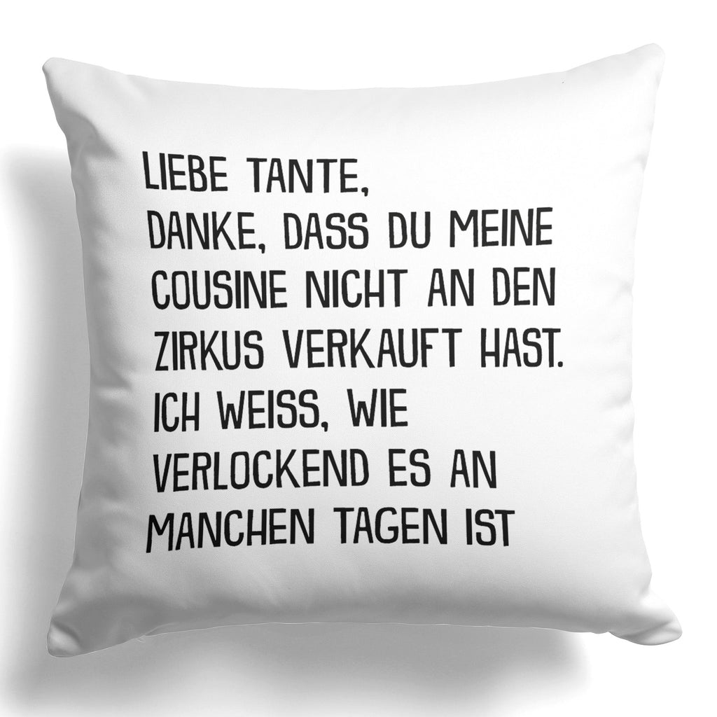 22Feels® Tante Geschenk - Kissen mit Spruch (Weiss 40x40cm)-Kissen Weiss 40x40-22Feels