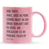 22Feels® Tante Geschenk von Neffe - Glitzertasse mit Spruch (Pink, 320ml)-Glitzertasse Pink 320ml-22Feels