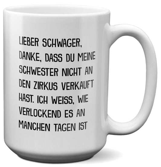 22Feels® Schwager Geschenk - XL Tasse mit Spruch (Weiss, 440ml)-Weisse XL Tasse 440ml-22Feels