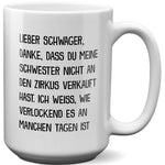 22Feels® Schwager Geschenk - XL Tasse mit Spruch (Weiss, 440ml)-Weisse XL Tasse 440ml-22Feels