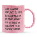 22Feels® Schwager Geschenk - Glitzertasse mit Spruch (Pink, 320ml)-Glitzertasse Pink 320ml-22Feels