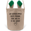 22Feels® Beste Freundin BFF Osterkorb mit Henkel Ostergeschenk Tragetasche Ostern Deko Osternest Körbchen Hasenohren (Beige/Grün)-Ostern Tragetasche-22Feels