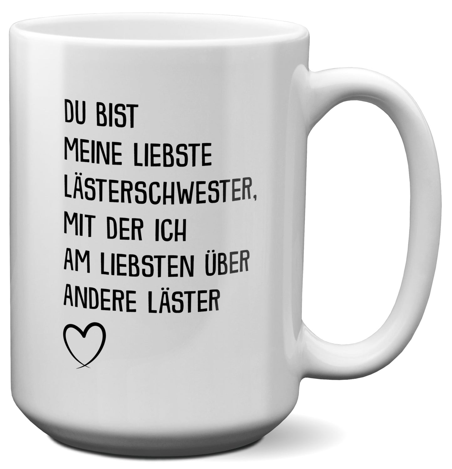 22Feels® Beste Freundin Geschenk - XL Tasse mit Spruch: Lästern (Weiss, 440ml)-Weisse XL Tasse 440ml-22Feels