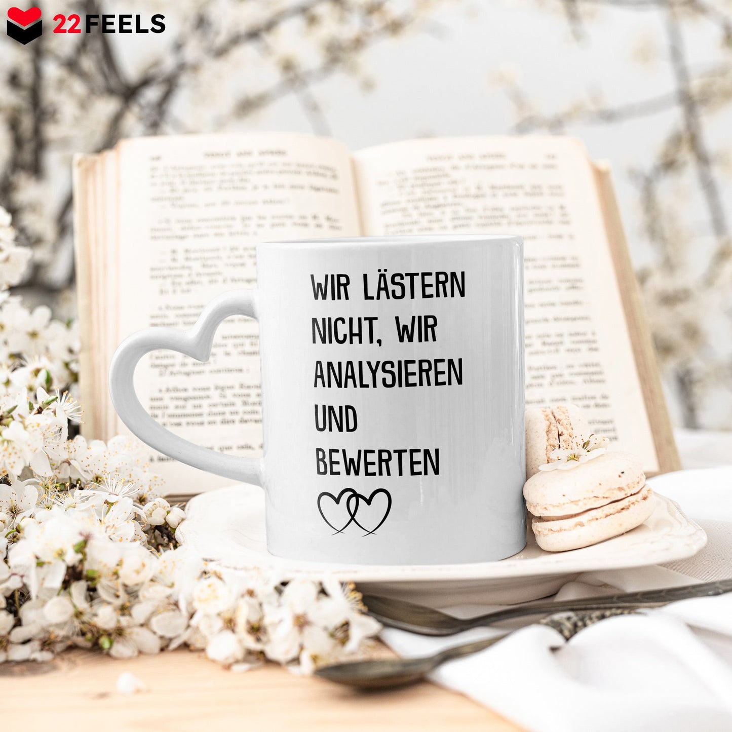 22Feels® Geschenk für Beste Freundin - Tasse mit Spruch (Herzhenkel, Weiss, 320ml)-Tasse Weiss Herzhenkel 320ml-22Feels