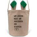 22Feels® Beste Freundin BFF Osterkorb mit Henkel Ostergeschenk Tragetasche Ostern Deko Osternest Körbchen Hasenohren (Beige/Grün)-Ostern Tragetasche-22Feels