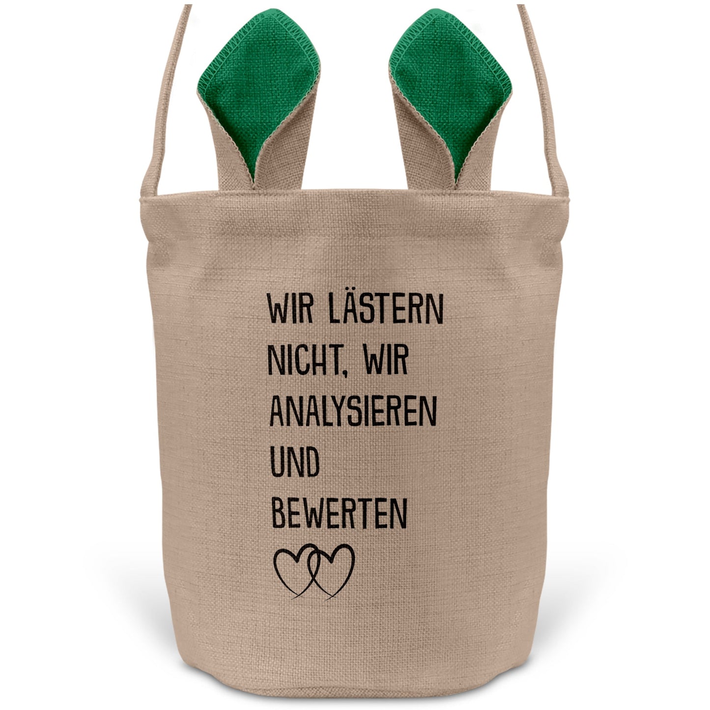 22Feels® Beste Freundin BFF Osterkorb mit Henkel Ostergeschenk Tragetasche Ostern Deko Osternest Körbchen Hasenohren (Beige/Grün)-Ostern Tragetasche-22Feels