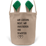 22Feels® Beste Freundin BFF Osterkorb mit Henkel Ostergeschenk Tragetasche Ostern Deko Osternest Körbchen Hasenohren (Beige/Grün)-Ostern Tragetasche-22Feels