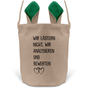 22Feels® Beste Freundin BFF Osterkorb mit Henkel Ostergeschenk Tragetasche Ostern Deko Osternest Körbchen Hasenohren (Beige/Grün)-Ostern Tragetasche-22Feels