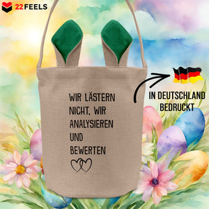 22Feels® Beste Freundin BFF Osterkorb mit Henkel Ostergeschenk Tragetasche Ostern Deko Osternest Körbchen Hasenohren (Beige/Grün)-Ostern Tragetasche-22Feels