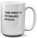 22Feels® Geschenk für Katzenfans - XL Tasse mit Spruch: Kann Spuren Von Katzenhaaren Enthalten (Weiss, 440ml)-Weisse XL Tasse 440ml-22Feels