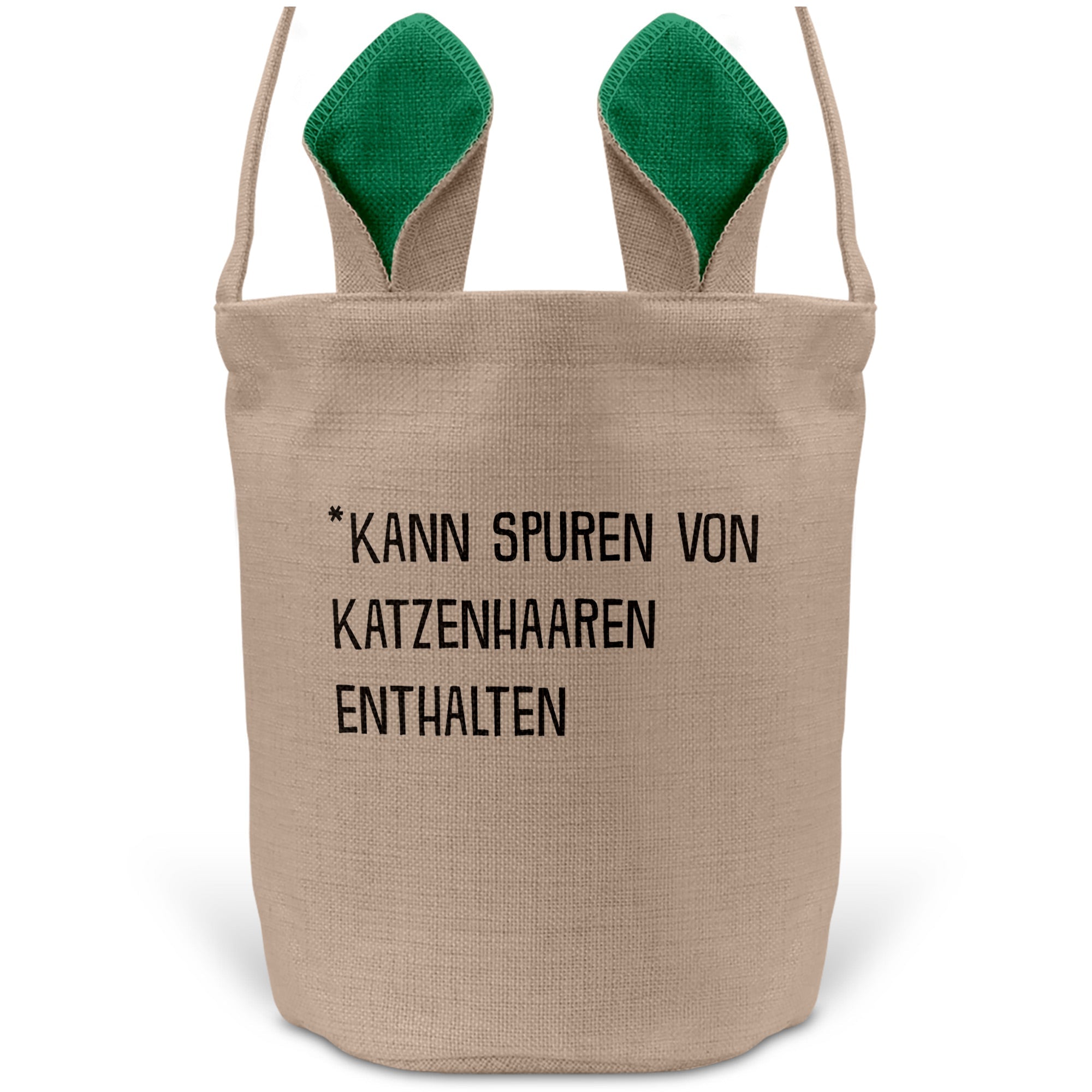 22Feels® Lustiger Osterkorb mit Henkel Katze Frauen Männer mit Henkel Ostergeschenk Tragetasche Ostern Deko Osternest Körbchen Hasenohren (Beige/Grün)-Ostern Tragetasche-22Feels
