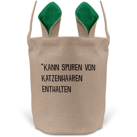 22Feels® Lustiger Osterkorb mit Henkel Katze Frauen Männer mit Henkel Ostergeschenk Tragetasche Ostern Deko Osternest Körbchen Hasenohren (Beige/Grün)-Ostern Tragetasche-22Feels