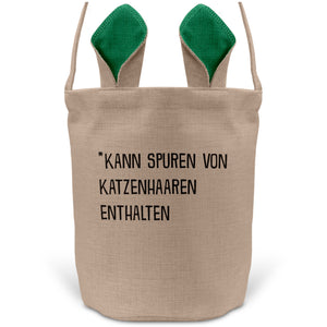 22Feels® Lustiger Osterkorb mit Henkel Katze Frauen Männer mit Henkel Ostergeschenk Tragetasche Ostern Deko Osternest Körbchen Hasenohren (Beige/Grün)-Ostern Tragetasche-22Feels