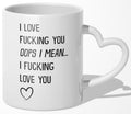 22Feels® Paar Geschenk zum Jahrestag, Hochzeitstag, Valentinstag etc. - Tasse mit Spruch (Herzhenkel, Weiss, 320ml)-Tasse Weiss Herzhenkel 320ml-22Feels