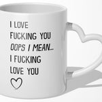22Feels® Paar Geschenk zum Jahrestag, Hochzeitstag, Valentinstag etc. - Tasse mit Spruch (Herzhenkel, Weiss, 320ml)-Tasse Weiss Herzhenkel 320ml-22Feels