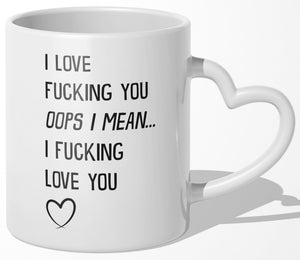 22Feels® Paar Geschenk zum Jahrestag, Hochzeitstag, Valentinstag etc. - Tasse mit Spruch (Herzhenkel, Weiss, 320ml)-Tasse Weiss Herzhenkel 320ml-22Feels