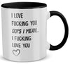 22Feels® Pärchen Geschenk zum Jahrestag, Hochzeitstag, Valentinstag etc. - Tasse mit Spruch (Weiss-Schwarz, 320ml)-TwoTone Tasse Weiss-Schwarz 320ml-22Feels