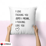 22Feels® Pärchen Geschenk zum Jahrestag, Hochzeitstag, Valentinstag etc. - Kissen mit Spruch (Weiss 40x40cm)-Kissen Weiss 40x40-22Feels