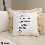 22Feels® Pärchen Geschenk zum Jahrestag, Hochzeitstag, Valentinstag etc. - Kissen mit Spruch (Weiss 40x40cm)-Kissen Weiss 40x40-22Feels