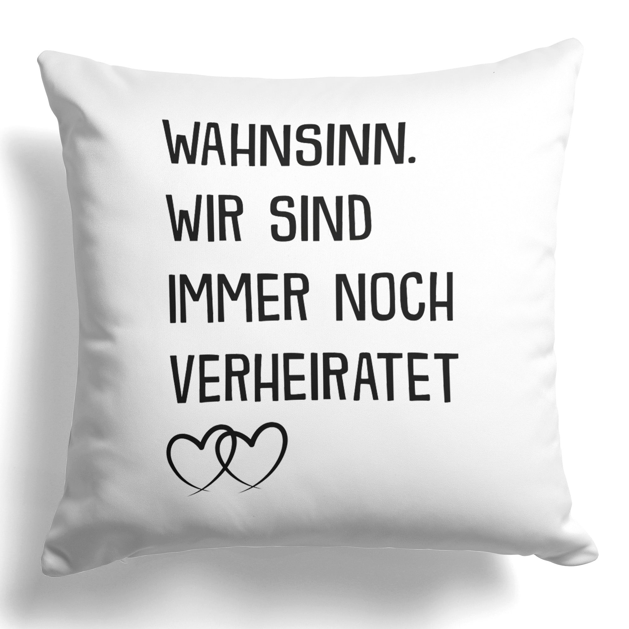 22Feels® Ehepaar Geschenk zum Hochzeitstag, Valentinstag etc. - Kissen mit Spruch (Weiss 40x40cm)-Kissen Weiss 40x40-22Feels