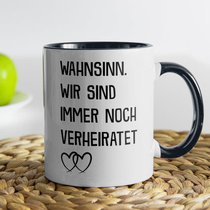 22Feels® Ehepaar Geschenk zum Hochzeitstag, Valentinstag etc. - Tasse mit Spruch (Weiss-Schwarz, 320ml)-TwoTone Tasse Weiss-Schwarz 320ml-22Feels