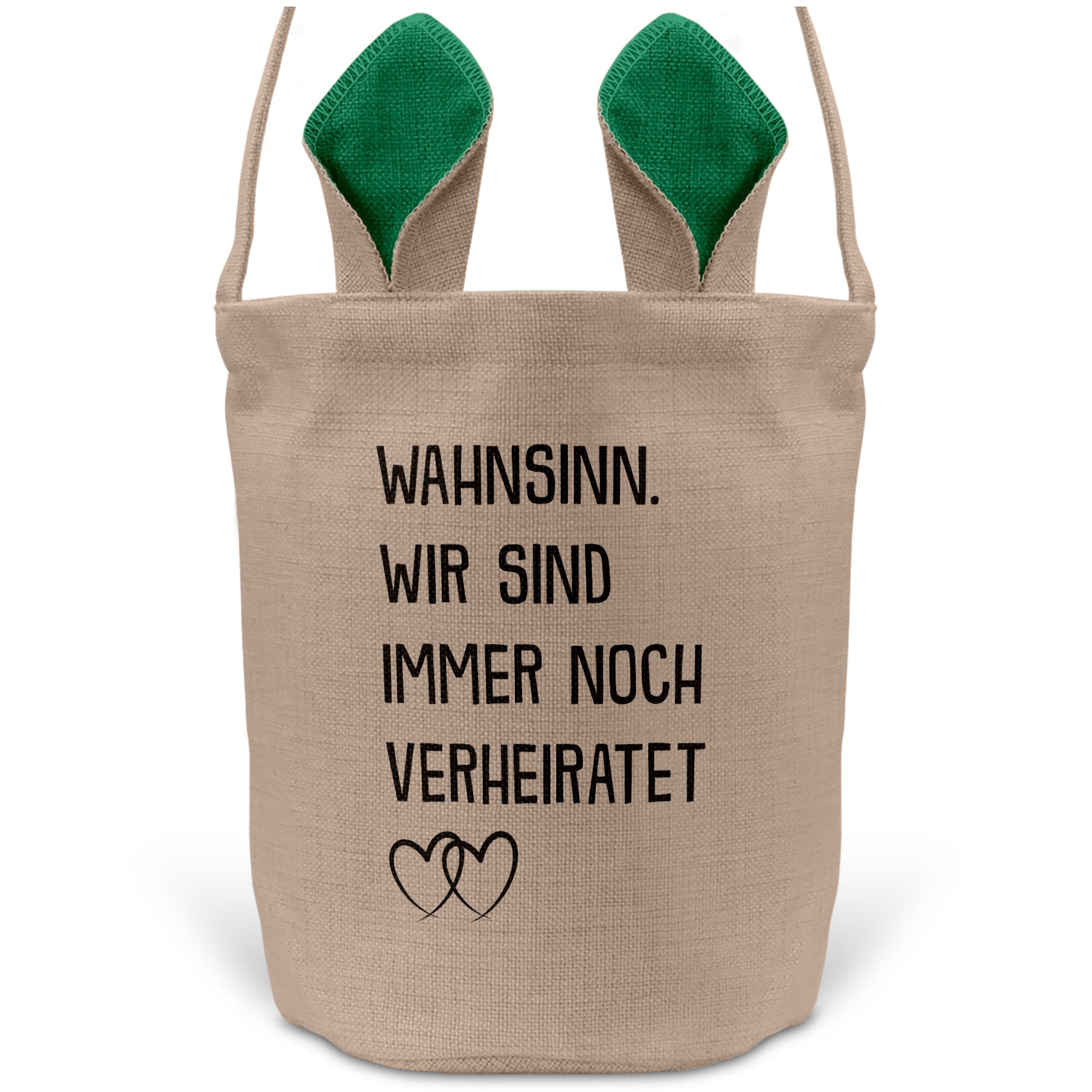 22Feels® Männer Frauen Osterkorb Ehefrau Ehemann Ostern mit Henkel Ostergeschenk Tragetasche Ostern Deko Osternest Körbchen Hasenohren (Beige/Grün)-Ostern Tragetasche-22Feels