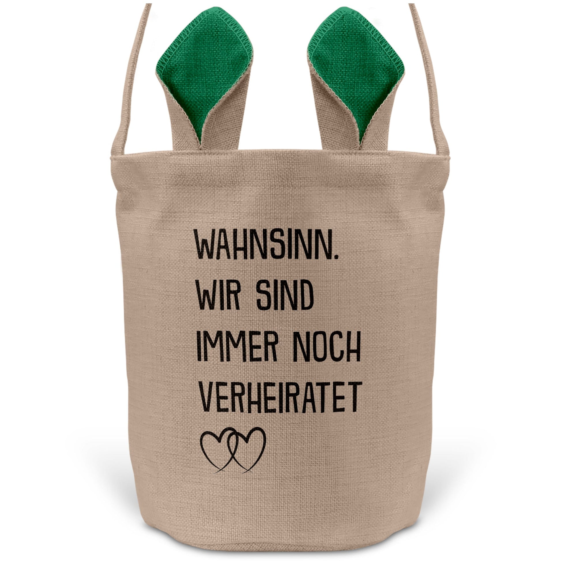 22Feels® Männer Frauen Osterkorb Ehefrau Ehemann Ostern mit Henkel Ostergeschenk Tragetasche Ostern Deko Osternest Körbchen Hasenohren (Beige/Grün)-Ostern Tragetasche-22Feels