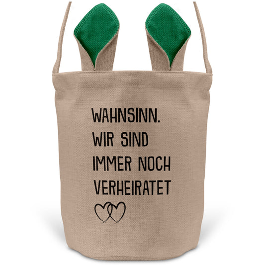 22Feels® Männer Frauen Osterkorb Ehefrau Ehemann Ostern mit Henkel Ostergeschenk Tragetasche Ostern Deko Osternest Körbchen Hasenohren (Beige/Grün)-Ostern Tragetasche-22Feels