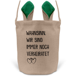 22Feels® Männer Frauen Osterkorb Ehefrau Ehemann Ostern mit Henkel Ostergeschenk Tragetasche Ostern Deko Osternest Körbchen Hasenohren (Beige/Grün)-Ostern Tragetasche-22Feels