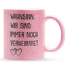 22Feels® Ehepaar Geschenk zum Hochzeitstag, Valentinstag etc. - Glitzertasse mit Spruch (Pink, 320ml)-Glitzertasse Pink 320ml-22Feels