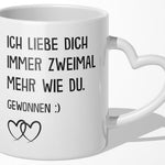 22Feels® Paar Geschenk zum Jahrestag, Hochzeitstag, Valentinstag etc. - Tasse mit Spruch (Herzhenkel, Weiss, 320ml)-Tasse Weiss Herzhenkel 320ml-22Feels