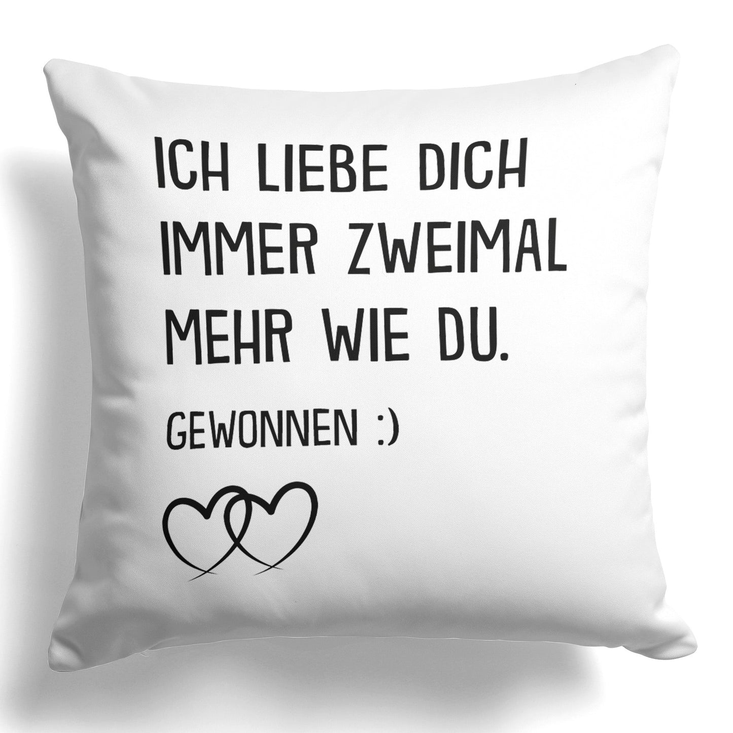22Feels® Pärchen Geschenk zum Jahrestag, Hochzeitstag, Valentinstag etc. - Kissen mit Spruch (Weiss 40x40cm)-Kissen Weiss 40x40-22Feels