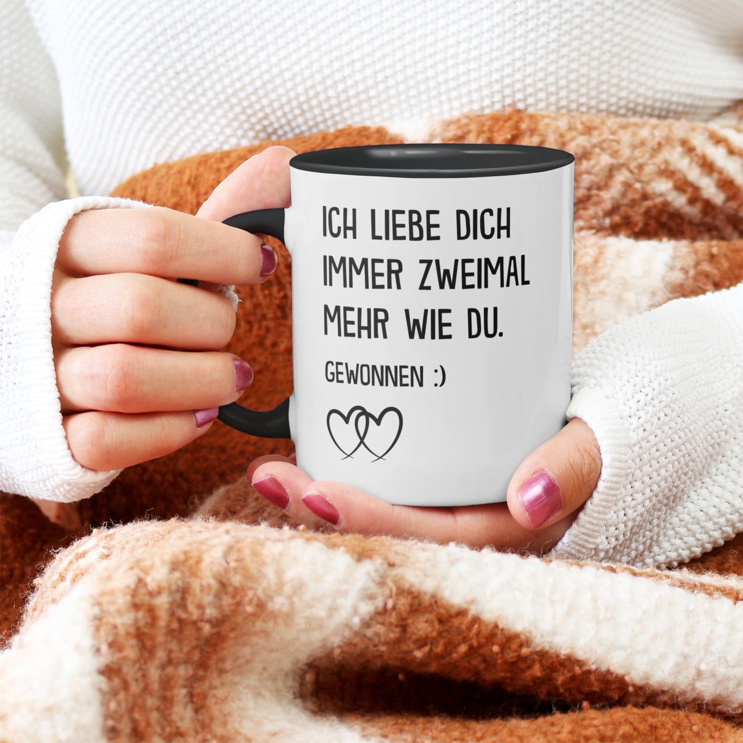 22Feels® Pärchen Geschenk zum Jahrestag, Hochzeitstag, Valentinstag etc. - Tasse mit Spruch (Weiss-Schwarz, 320ml)-TwoTone Tasse Weiss-Schwarz 320ml-22Feels