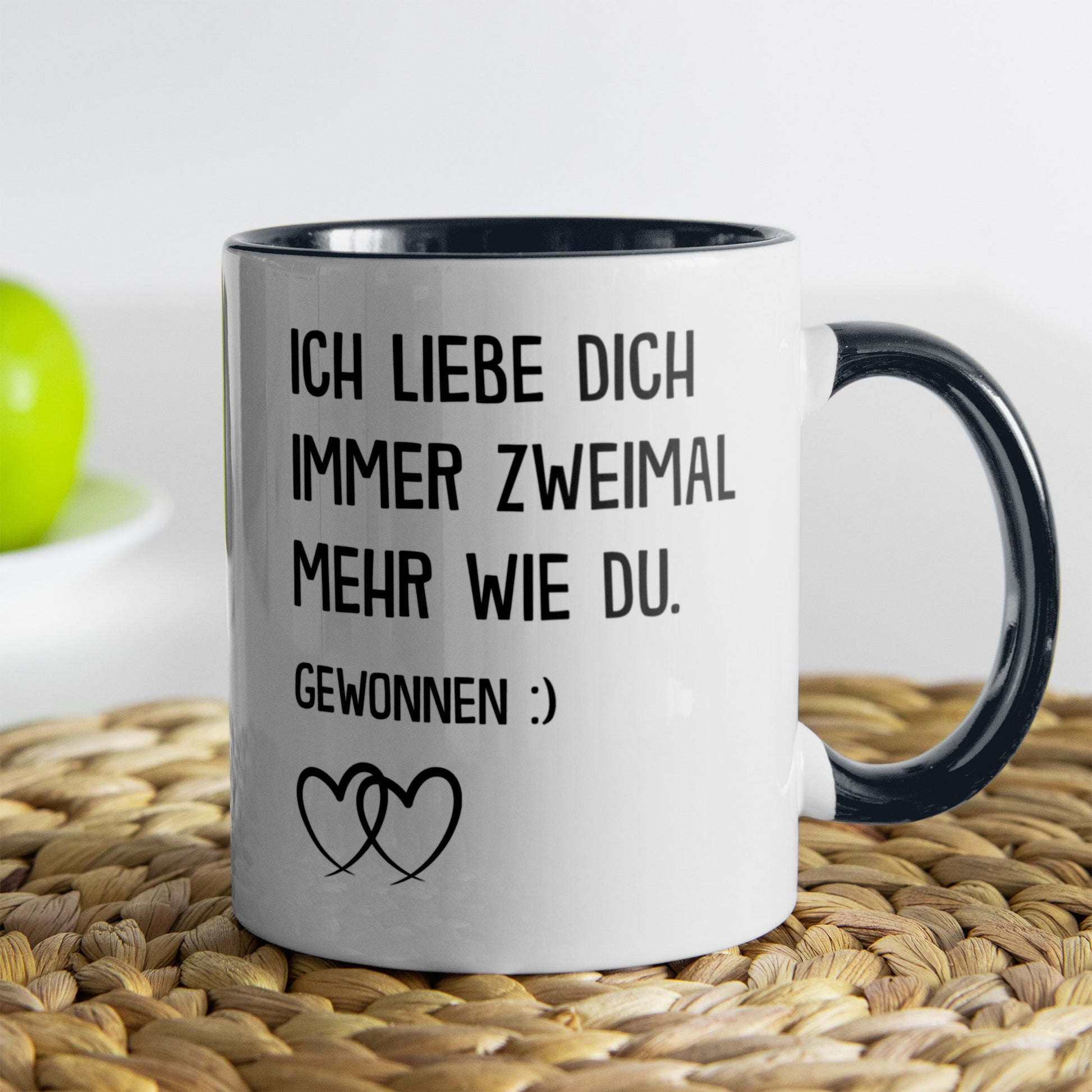 22Feels® Pärchen Geschenk zum Jahrestag, Hochzeitstag, Valentinstag etc. - Tasse mit Spruch (Weiss-Schwarz, 320ml)-TwoTone Tasse Weiss-Schwarz 320ml-22Feels