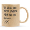 22Feels® Pärchen Geschenk zum Jahrestag, Hochzeitstag, Valentinstag etc. - Glitzertasse mit Spruch (Gold, 320ml)-Glitzertasse Gold 320ml-22Feels